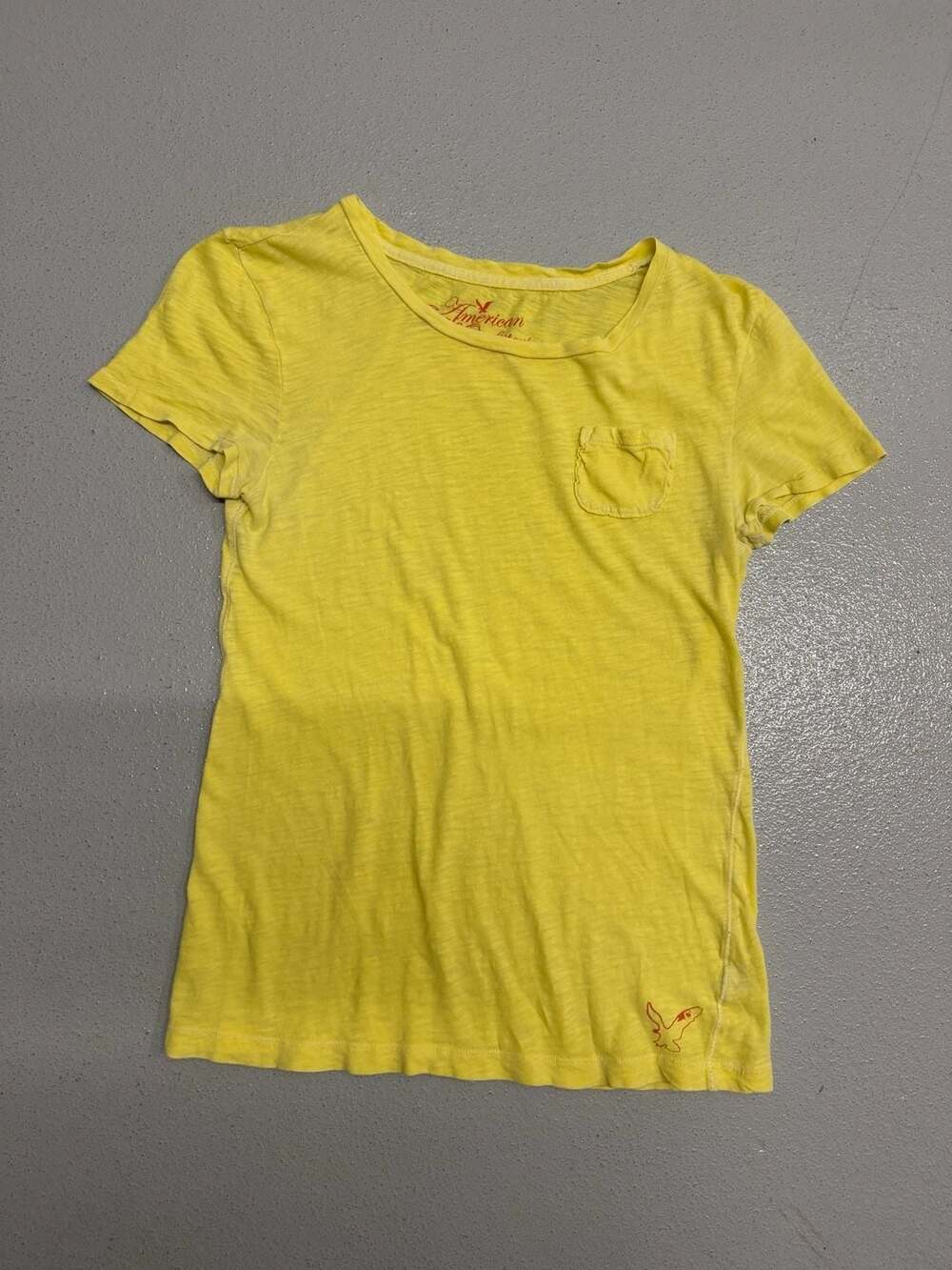 Yellow Women’s American Eagle Outfitters Pocket Y2K Baby Doll Style Tee